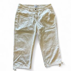 NWT Caribbean Joe off white cotton Cropped Pants petite
